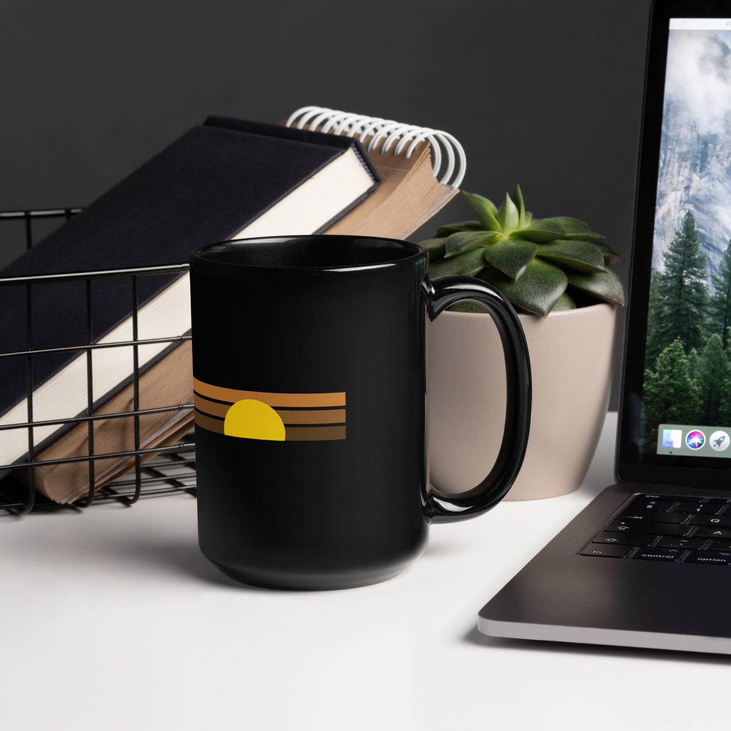 A New Day Black Glossy Mug